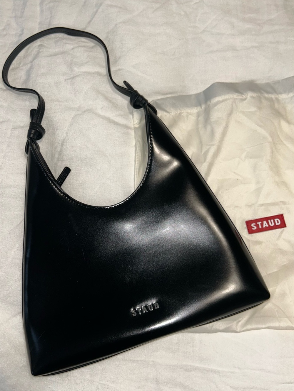 STAUD Black Patent Hobo Shoulder Bag - Picture 4 of 4